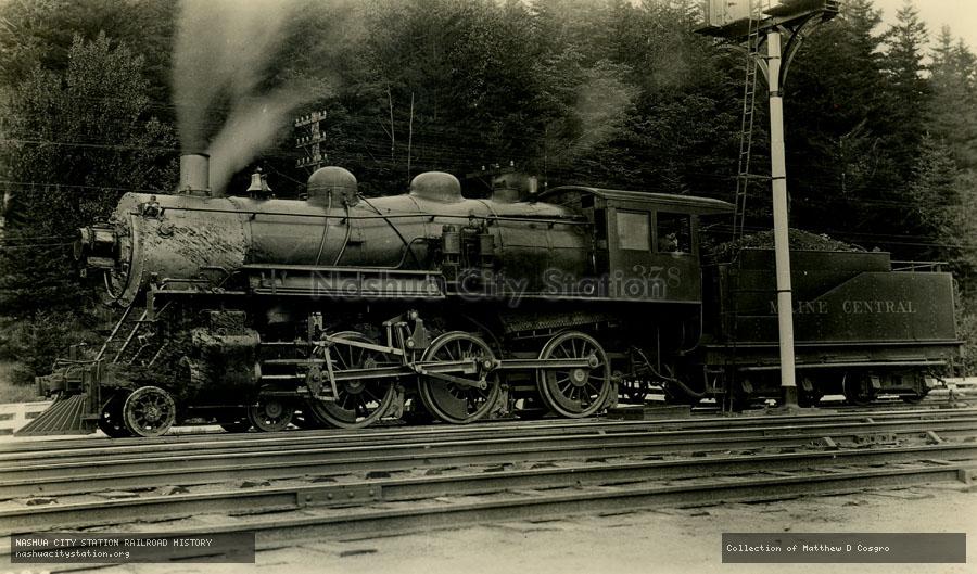 Postcard: Maine Central Railroad #378 at Bretton Woods, New Hampshire